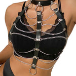 Subblime Cadenas de Cuero para Arnés de Pecho Negro Talla Única
