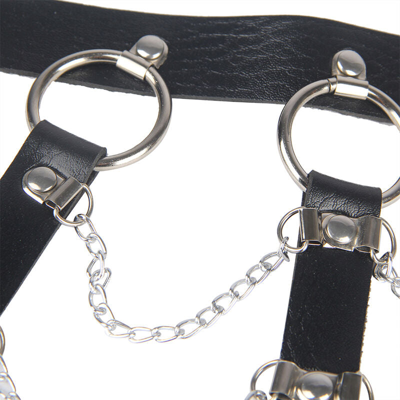 Subblime Cadenas de Cuero para Arnés de Pecho Negro Talla Única