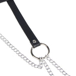 Subblime Cadena Anillo de Cuero Cinturón Negro Talla Única