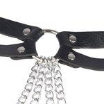 Subblime Cadena Anillo de Cuero Cinturón Negro Talla Única