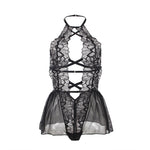 Subblime Teddy Halter Neck Espalda Descubierta Encaje Negro L/XL