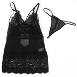 Baby-doll sublime con alas de encaje ajustables negro L/XL