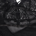 Baby-doll sublime con alas de encaje ajustables negro L/XL