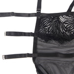 Baby-doll sublime con alas de encaje ajustables negro L/XL
