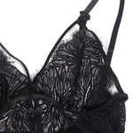 Baby-doll sublime con alas de encaje ajustables negro L/XL