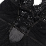 Baby-doll sublime con alas de encaje ajustables negro L/XL