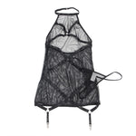 Subllime Vestido Halter Neck Transparente Preto L/xl