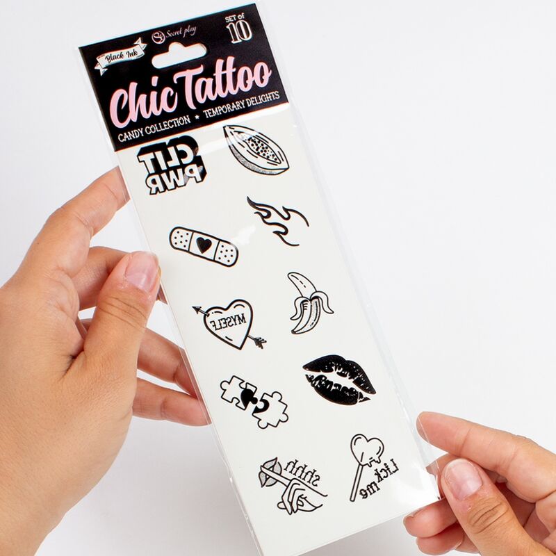 Secret Play - Conjunto de 10 Tatuajes Temporales De La Colección de Dulces