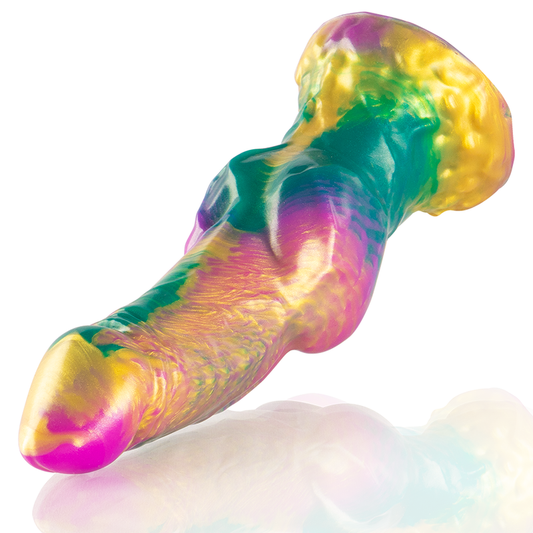 Epic - Iris Dildo com Testículos de Prazer Arco-Íris