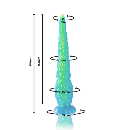 Epic Scylla Fluorescente Tentáculo Fino Dildo Tamanho Pequeno