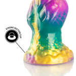 Dildo épico Iris con testículos de placer arcoíris