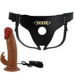 Pretty Love Marion Harness Cuecas Universais Com Dildo Vibratório 19 Cm Marrom