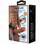 Pretty Love Marion Harness Cuecas Universais Com Dildo Vibratório 19 Cm Marrom