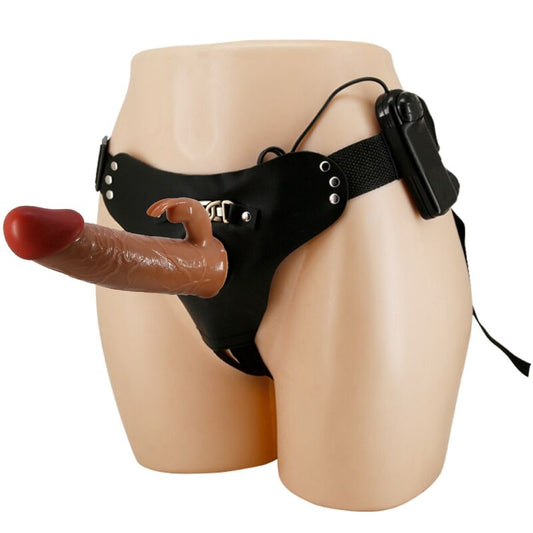 Pretty Love Marion Harness Bragas Universales con Dildo Vibrador 19 cm Marrón
