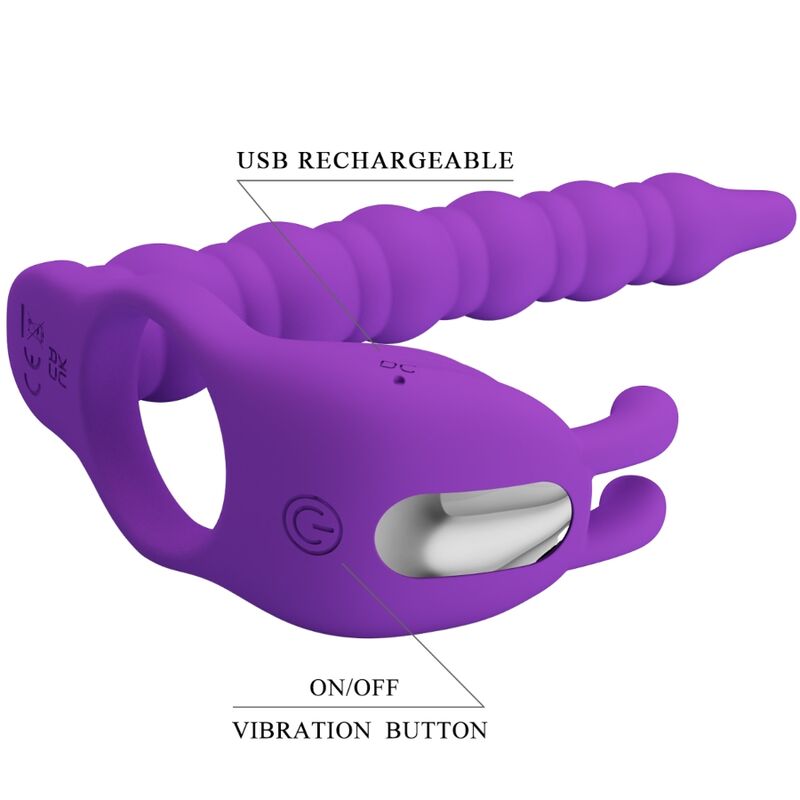 Pretty Love Blackney Anéis para Pênis Com Plug Vibrador