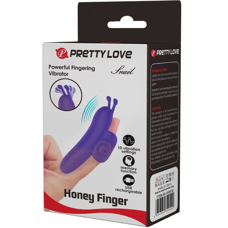 Pretty Love Snail Estimulador de Dedo Roxo Poderoso