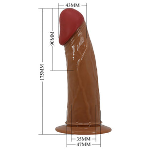 Pretty Love - Starks Cuecas de Arnês Dildo Vibrao Multi-Velocidade 17,5 cm Castanho Claro