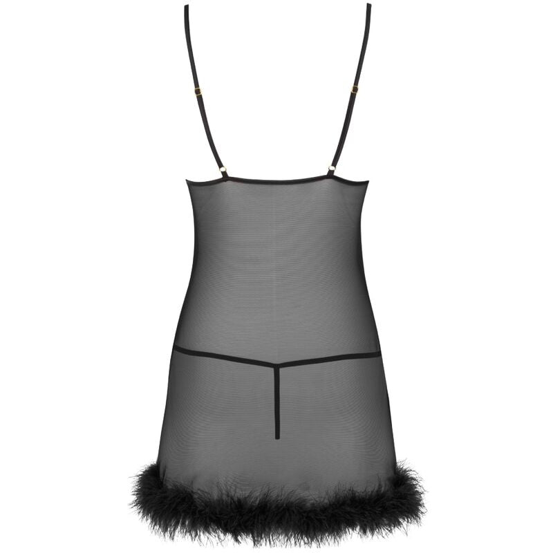 Livco Corsetti Fashion Conjunto Zerunam Babydoll + Tanga Negra
