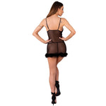 Livco Corsetti Fashion Conjunto Zerunam Babydoll + Tanga Negra