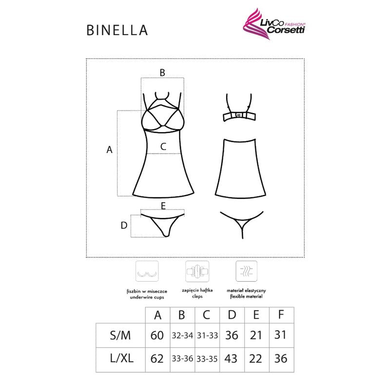 Livco Corsetti Fashion Conjunto Binella Babydoll + Tanga Preto