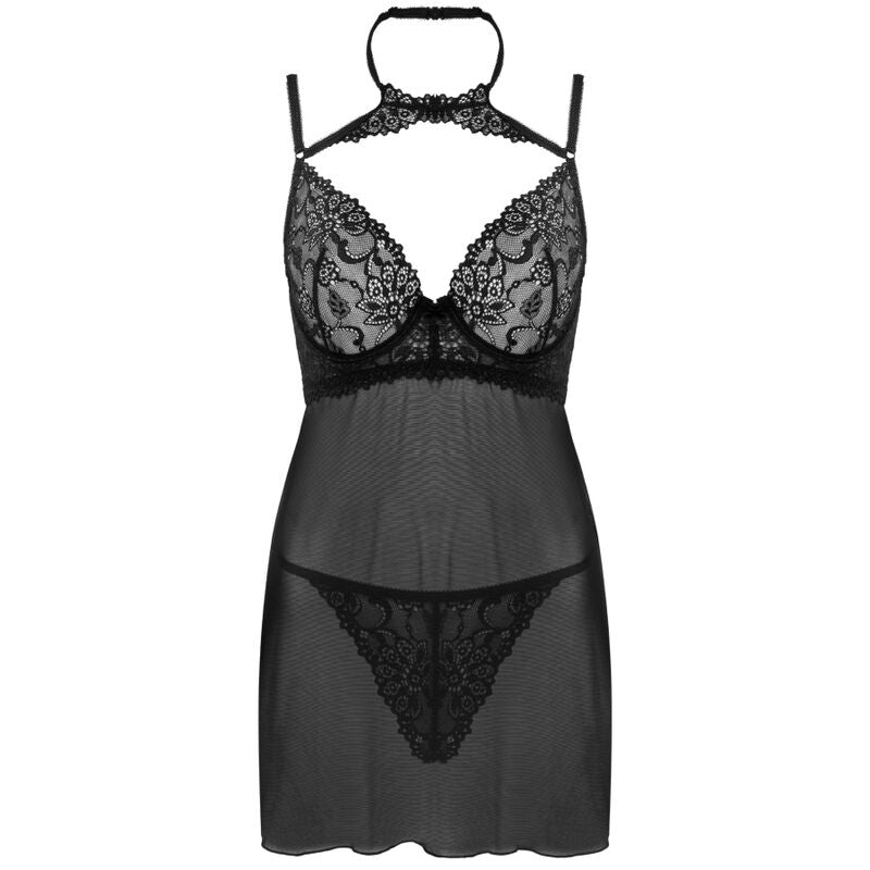 Livco Corsetti Fashion Conjunto Binella Babydoll + Tanga Preto