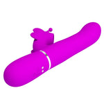 Pretty Love Vibrador Coelho Multifunções 4 Em 1 Borbolete Fúcsia