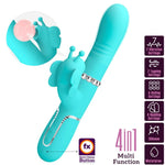Pretty Love Vibrador Coelho Multifunções 4 Em 1 Butterfly Aqua Verde