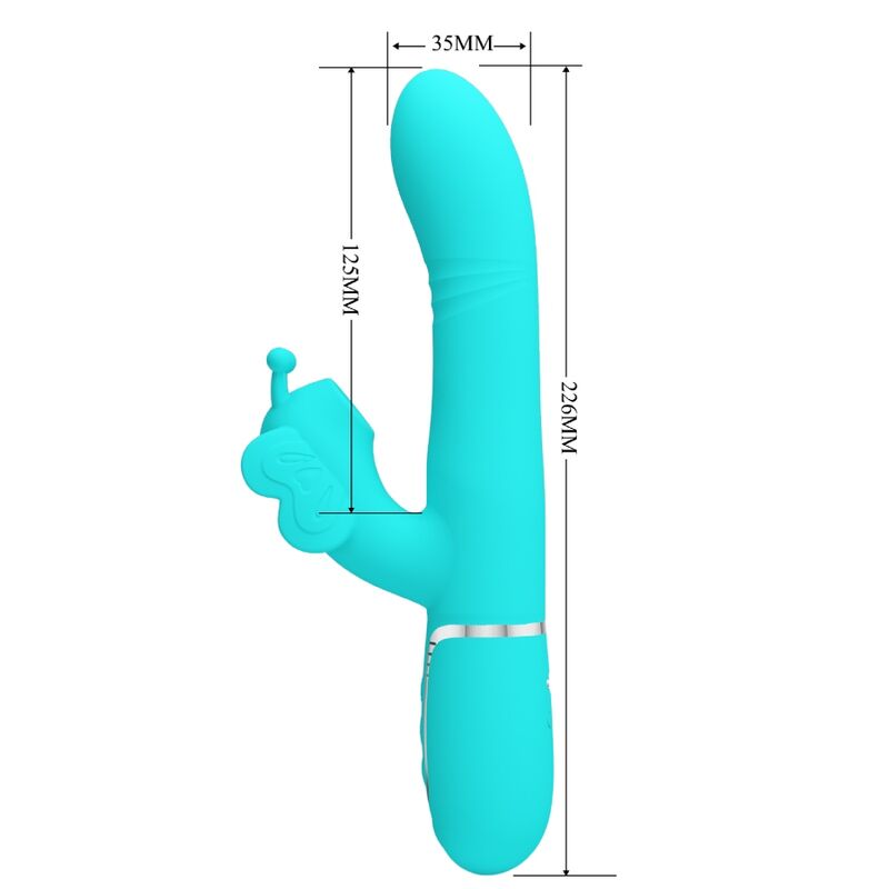 Pretty Love Vibrador Coelho Multifunções 4 Em 1 Butterfly Aqua Verde
