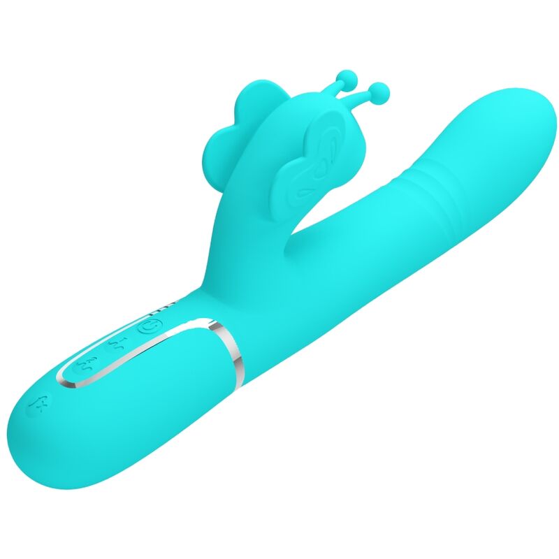 Pretty Love Vibrador Coelho Multifunções 4 Em 1 Butterfly Aqua Verde