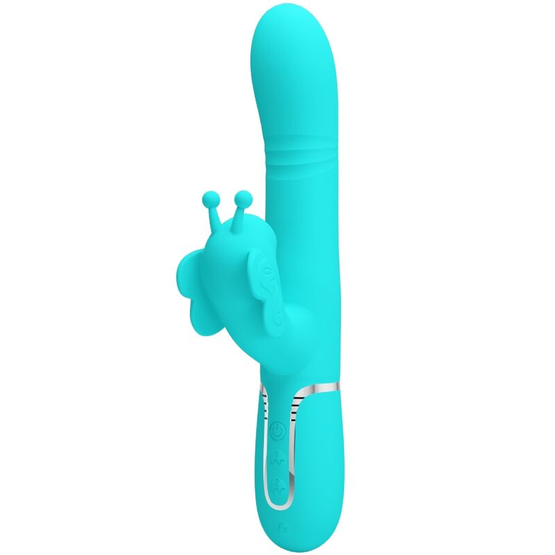 Vibrador conejo multifunción 4 en 1 Pretty Love Butterfly Aqua Verde