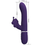 Pretty Love Vibrador Coelho Multifunções 4 Em 1 Borboleta Roxo