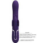 Pretty Love Vibrador Coelho Multifunções 4 Em 1 Borboleta Roxo