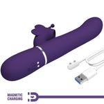 Pretty Love Vibrador Coelho Multifunções 4 Em 1 Borboleta Roxo