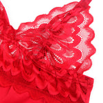 Subblime Babydoll de Cetim Com Renda Vermelha S/m