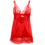 Subblime Babydoll de Cetim Com Renda Vermelha S/m