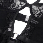 Body Teddy Subblime Con Liga Con Detalle De Encaje y Tiras Negro L/XL
