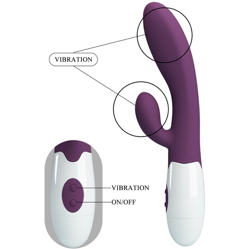 Pretty Love - Alvis Vibrador Coelho e Ponto G Roxo