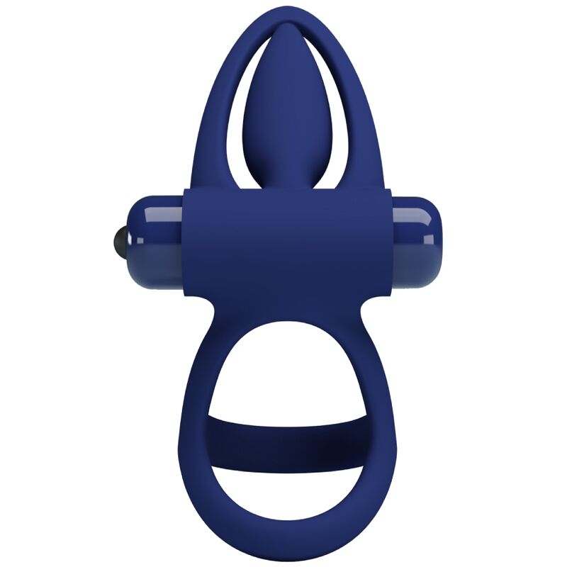 Pretty Love Mat Anel Duplo Com Vibrao e Estimulador Azul