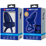 Pretty Love Mat Anel Duplo Com Vibrao e Estimulador Azul
