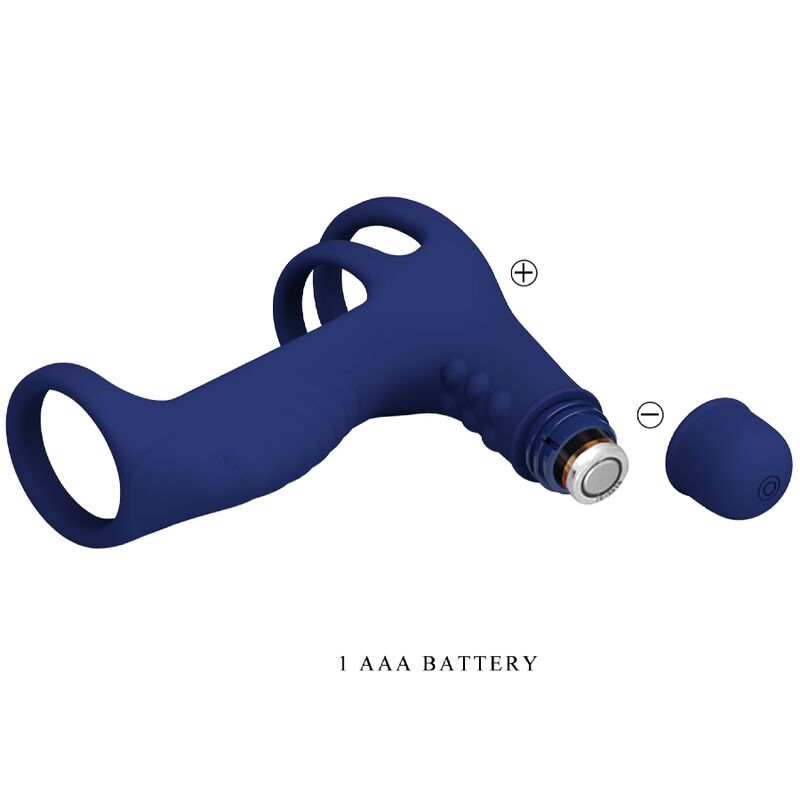 Pretty Love Anillo Vibrador Elish con Extensor Azul