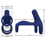 Pretty Love Anillo Vibrador Elish con Extensor Azul