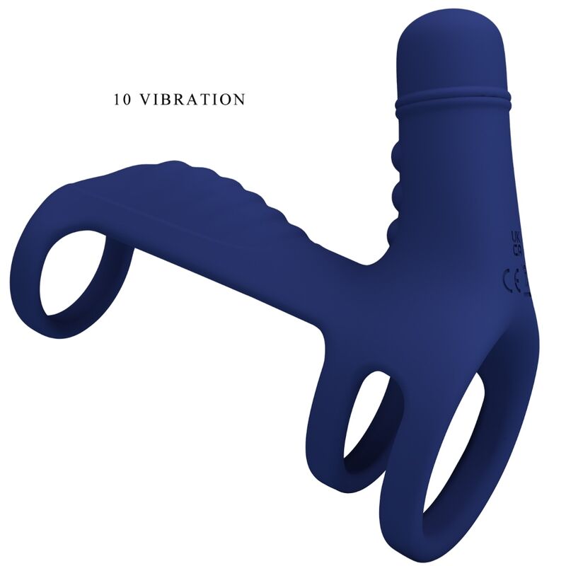 Pretty Love Anillo Vibrador Elish con Extensor Azul
