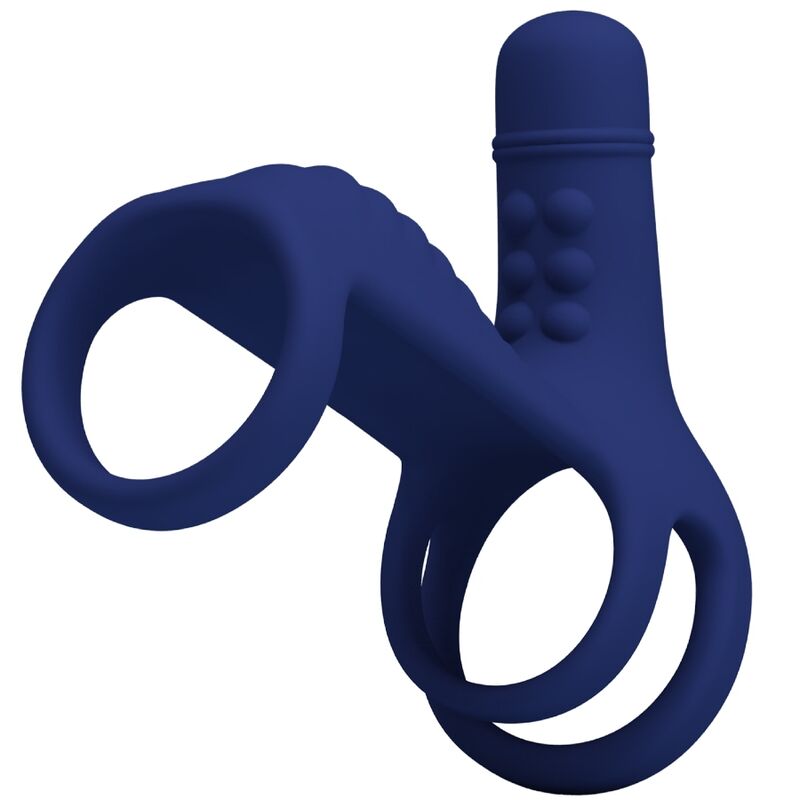 Pretty Love Anillo Vibrador Elish con Extensor Azul