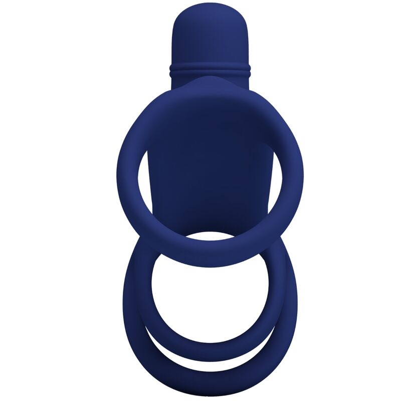 Pretty Love Anillo Vibrador Elish con Extensor Azul