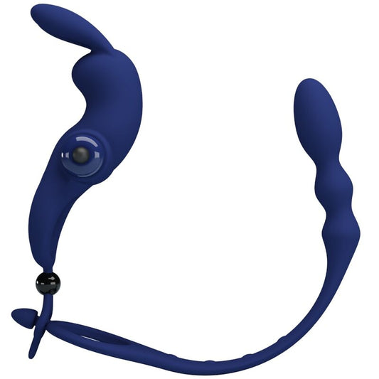 Pretty Love Ayad Anel Vibrador Coelho Com Plug Azul