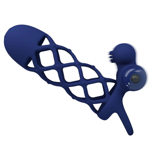 Pretty Love Giann Anel Vibrador Com Bainha de Silicone Azul