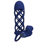 Pretty Love Giann Anel Vibrador Com Bainha de Silicone Azul