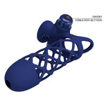 Pretty Love Giann Anel Vibrador Com Bainha de Silicone Azul