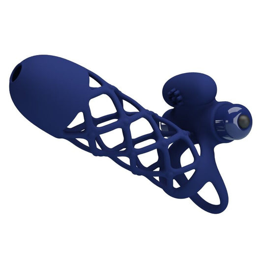 Pretty Love Giann Anel Vibrador Com Bainha de Silicone Azul
