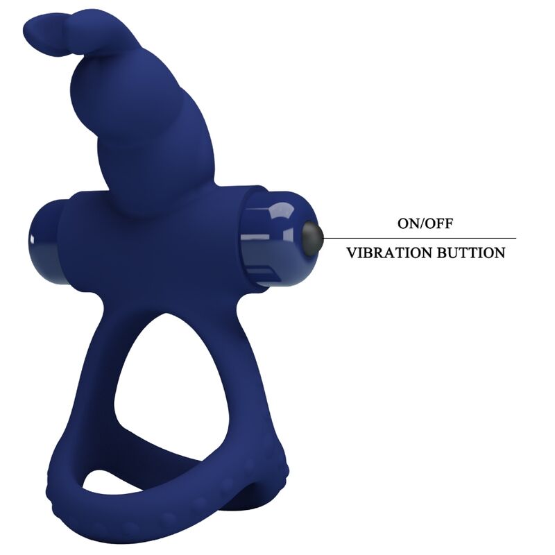 Pretty Love - Luchito Anel Vibrante Duplo Coelho Azul
